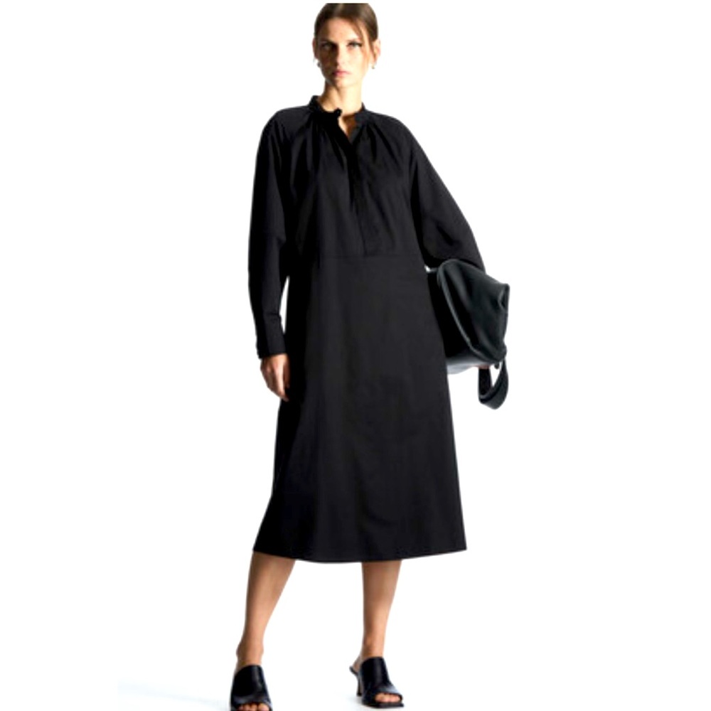 COS Black Long Sleeve Midi Dress